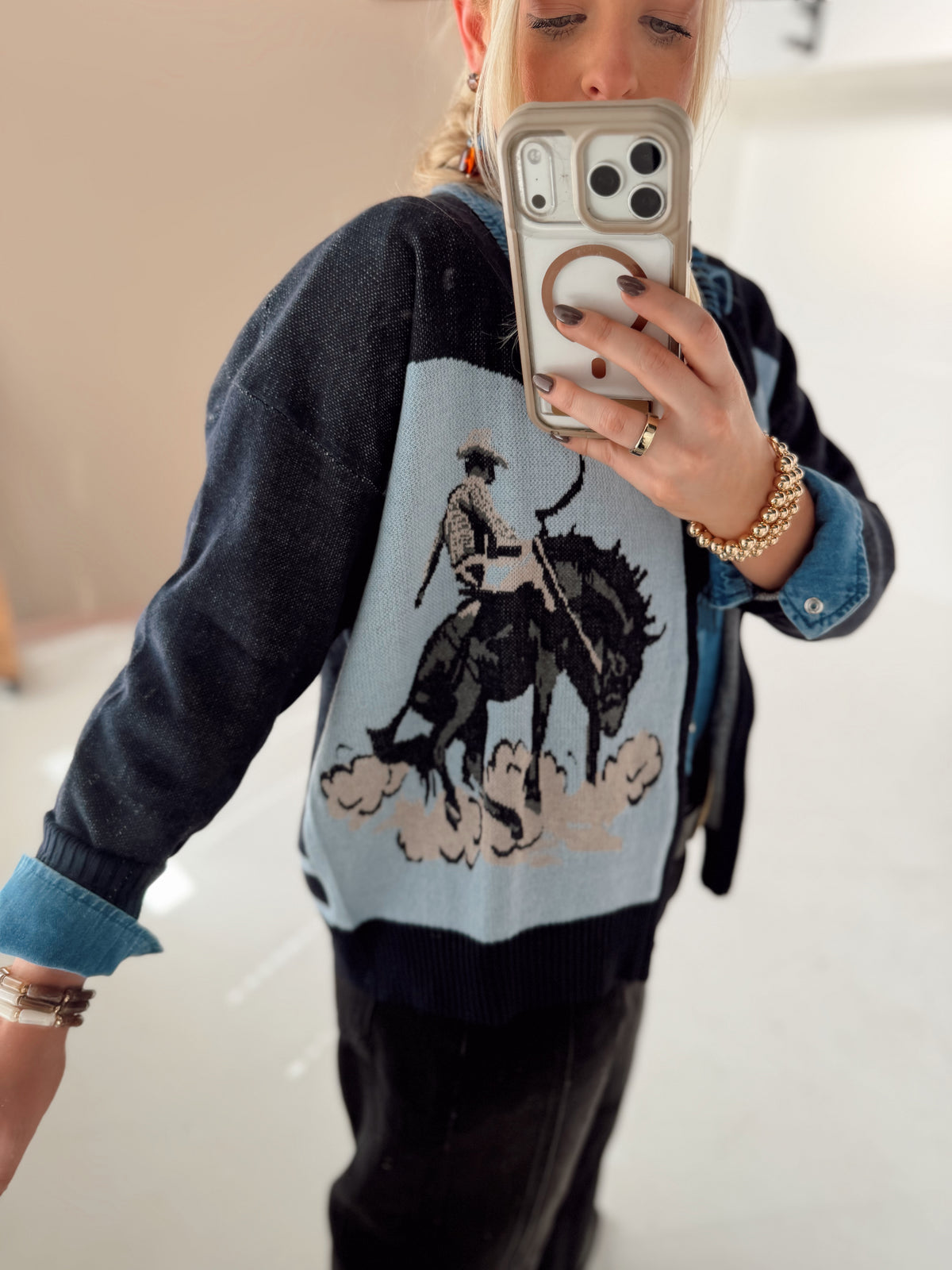 Bronc Blues Cardigan