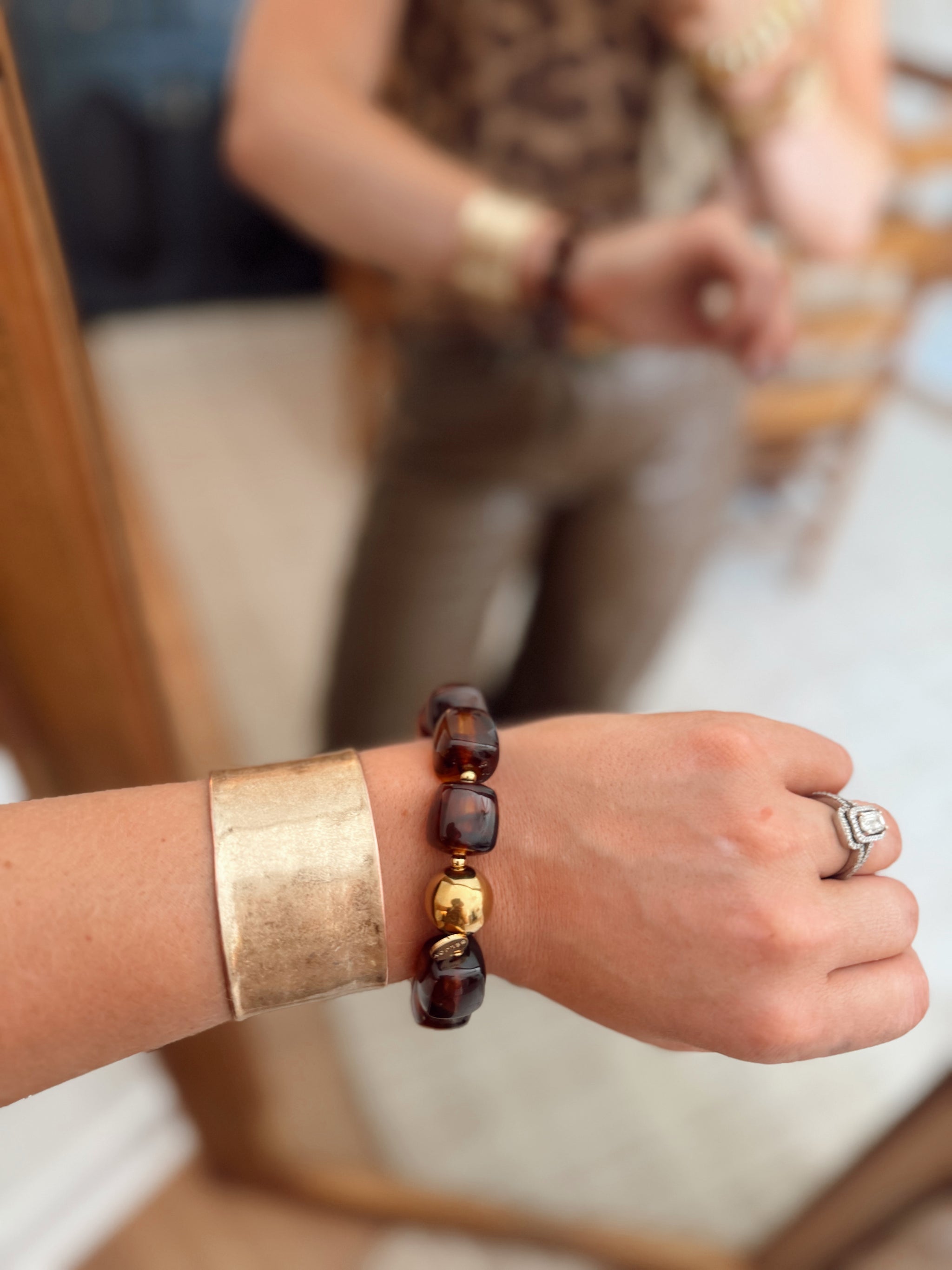 Paloma Chunky Beaded Bracelet - Tortoise