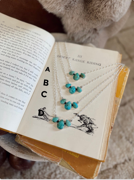 Three Kingman Turquoise Necklace Hada Collection