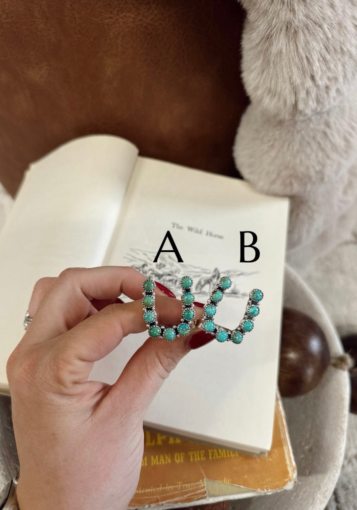Horseshoe Kingman Turquoise Adjustable Ring Hada Collection