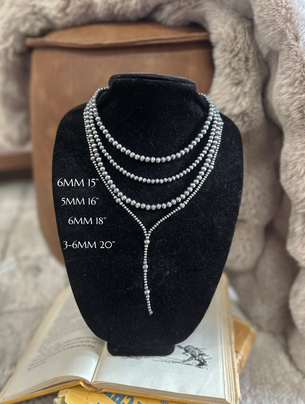 Handstrung Bead 3-6MM 20 Inch Pearl Necklace