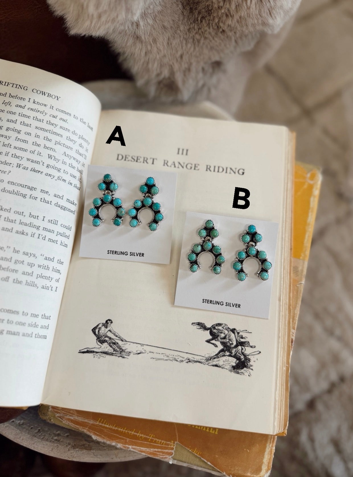 Horseshoe Kingman Turquoise Earrings Hada Collection