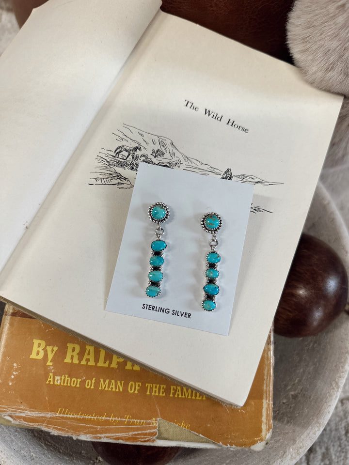 Kingman Turquoise Earrings Hada Collection
