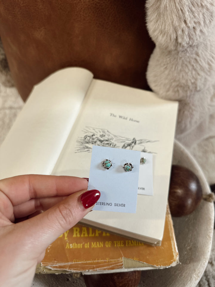 Stud Turquoise Earrings Hada Collection Kingman