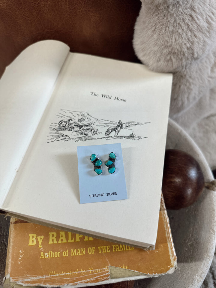 Triple Crown Kingman Turquoise Earrings Hada Collection