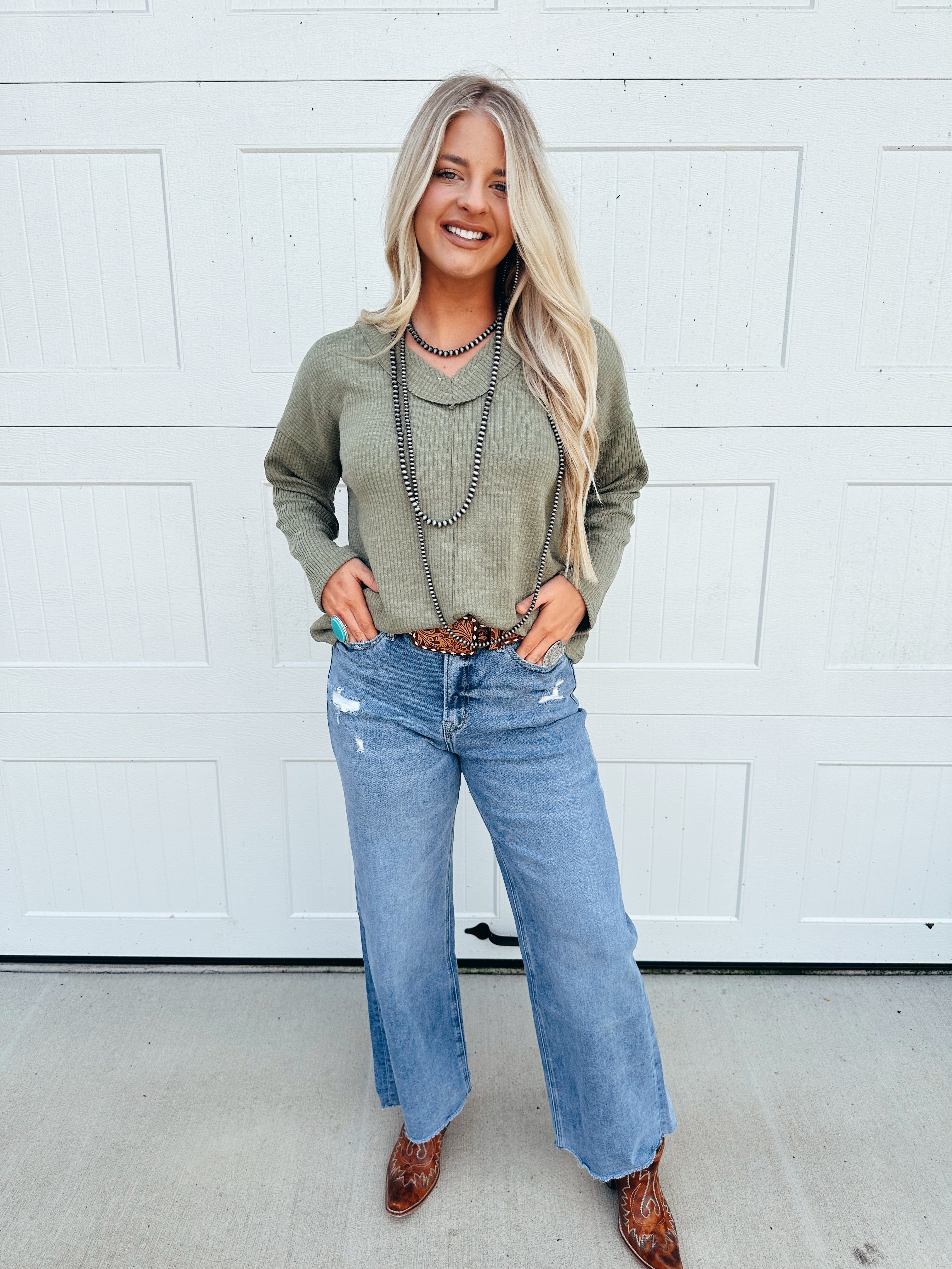 The Atwood Top in Olive