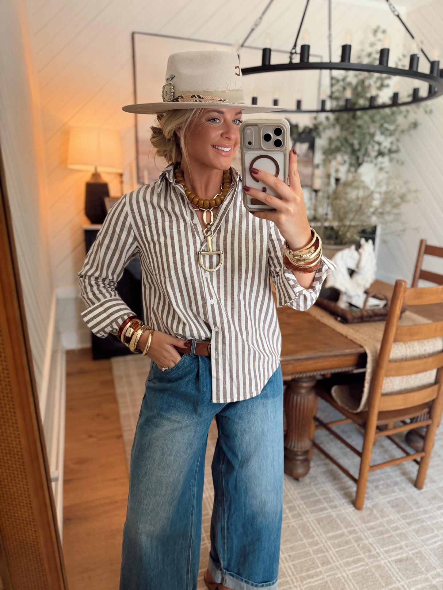 Sonny Striped Top *Brown
