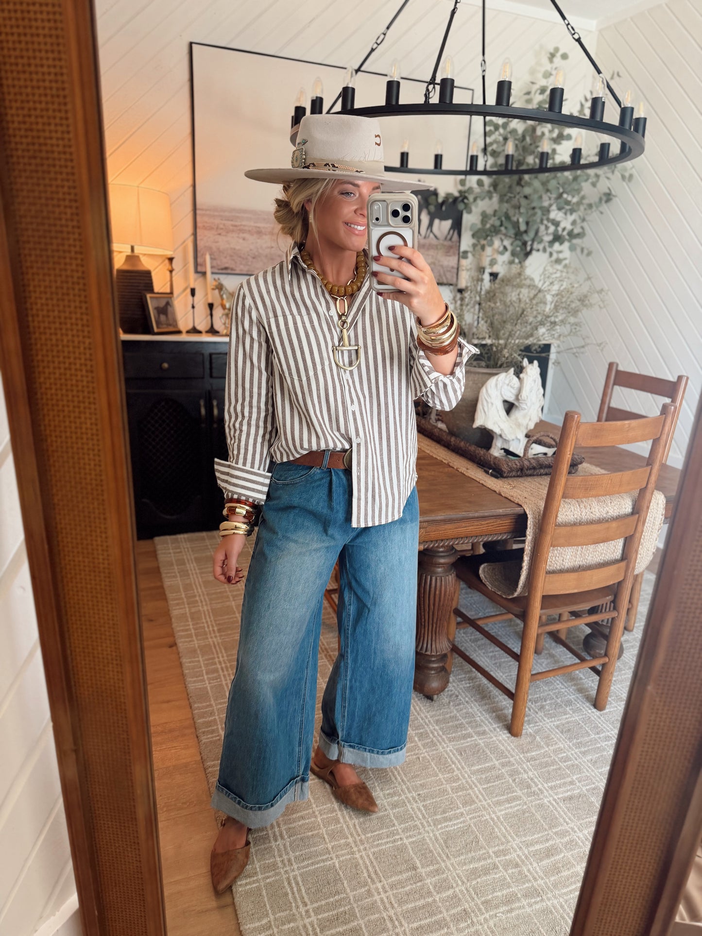Sonny Striped Top *Brown