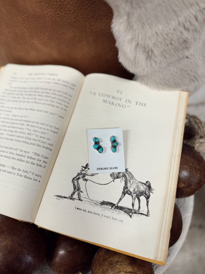 Tiff Kingman Turquoise Earrings Hada Collection