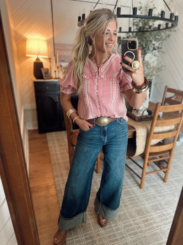 Tegan Gingham Top