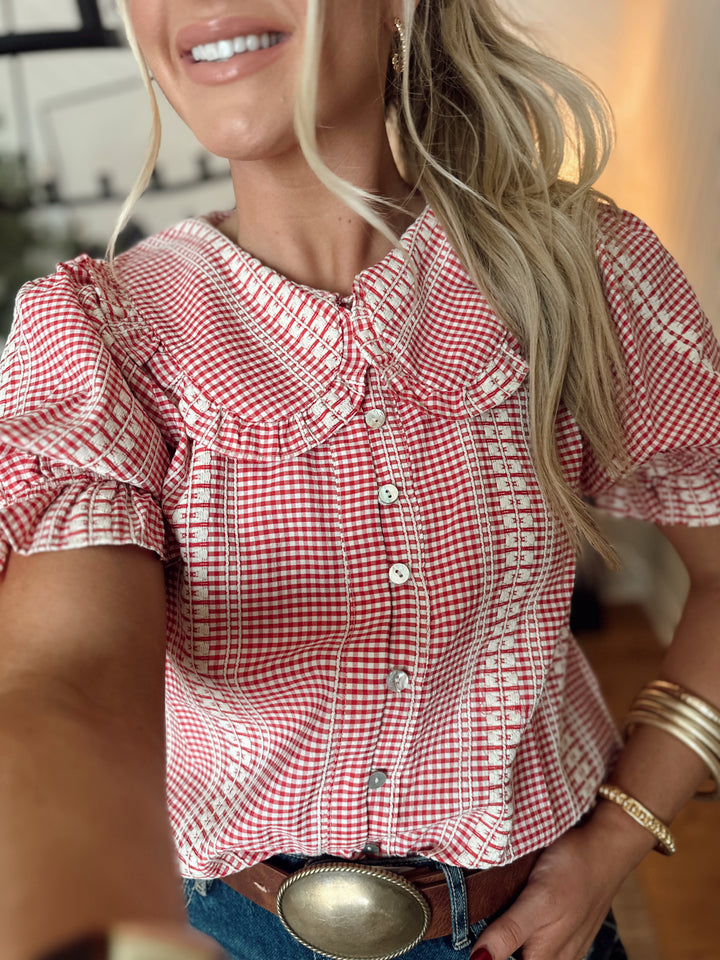 Tegan Gingham Top