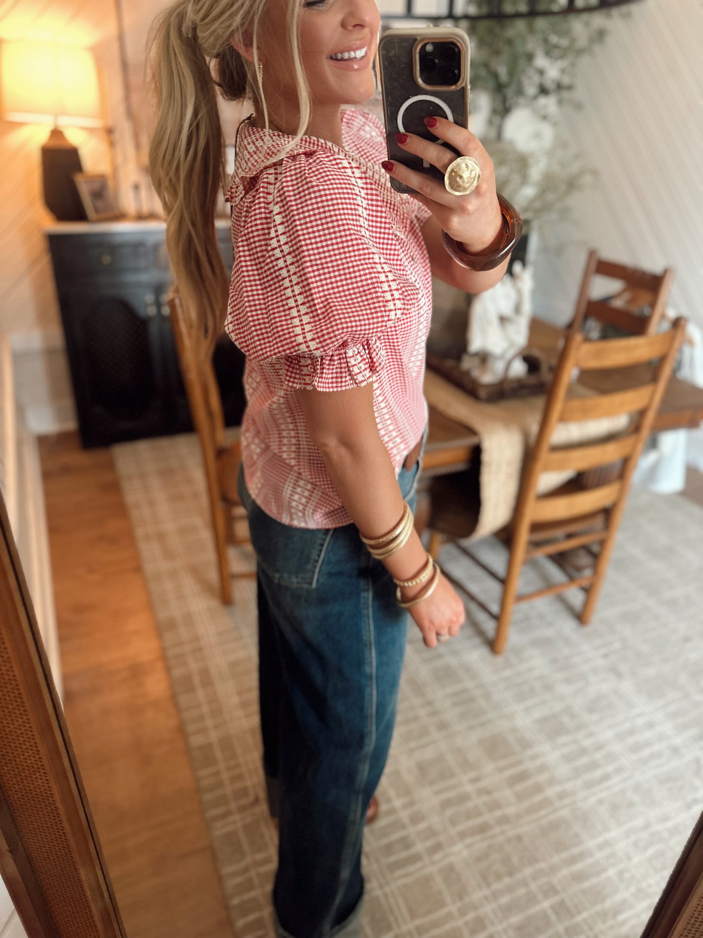 Tegan Gingham Top