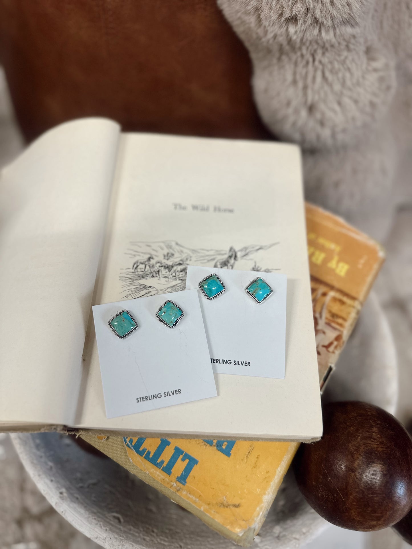 Dakota Kingman Turquoise Earrings Hada Collection