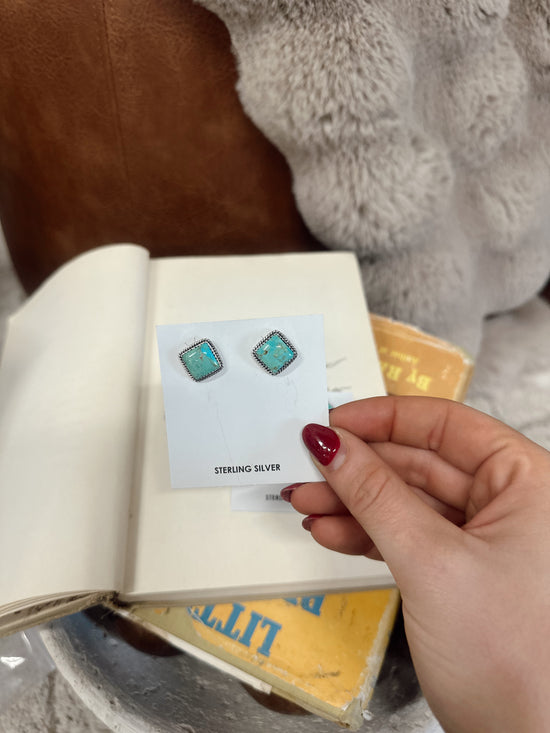 Dakota Kingman Turquoise Earrings Hada Collection