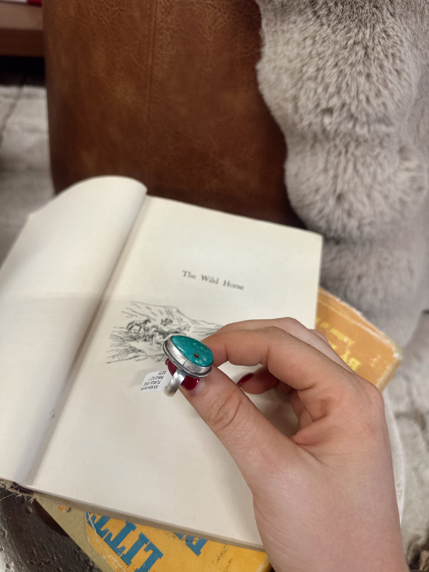 Navajo Handmade Kingman Turquoise Ring - Eli Skeets