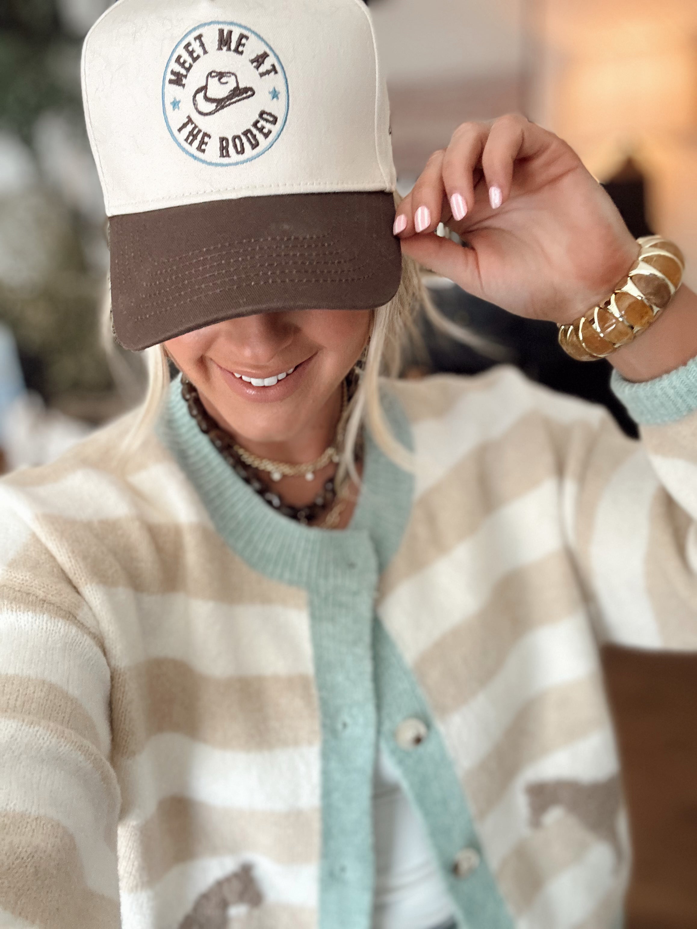 Meet Me At the Rodeo - Brown Vintage Trucker Hat