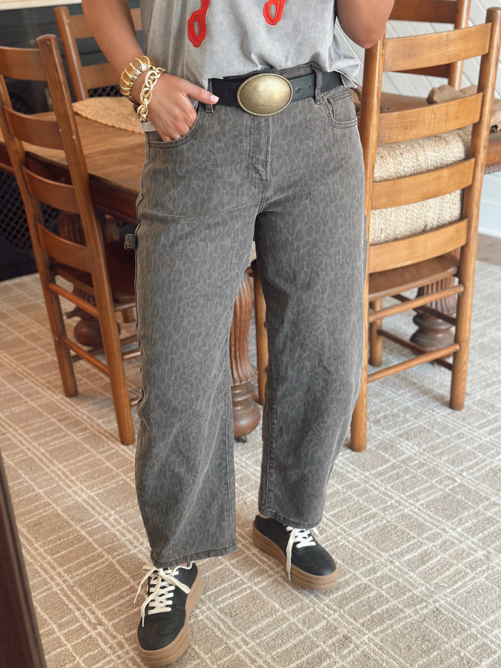 Cash Cheetah Barrel Jeans