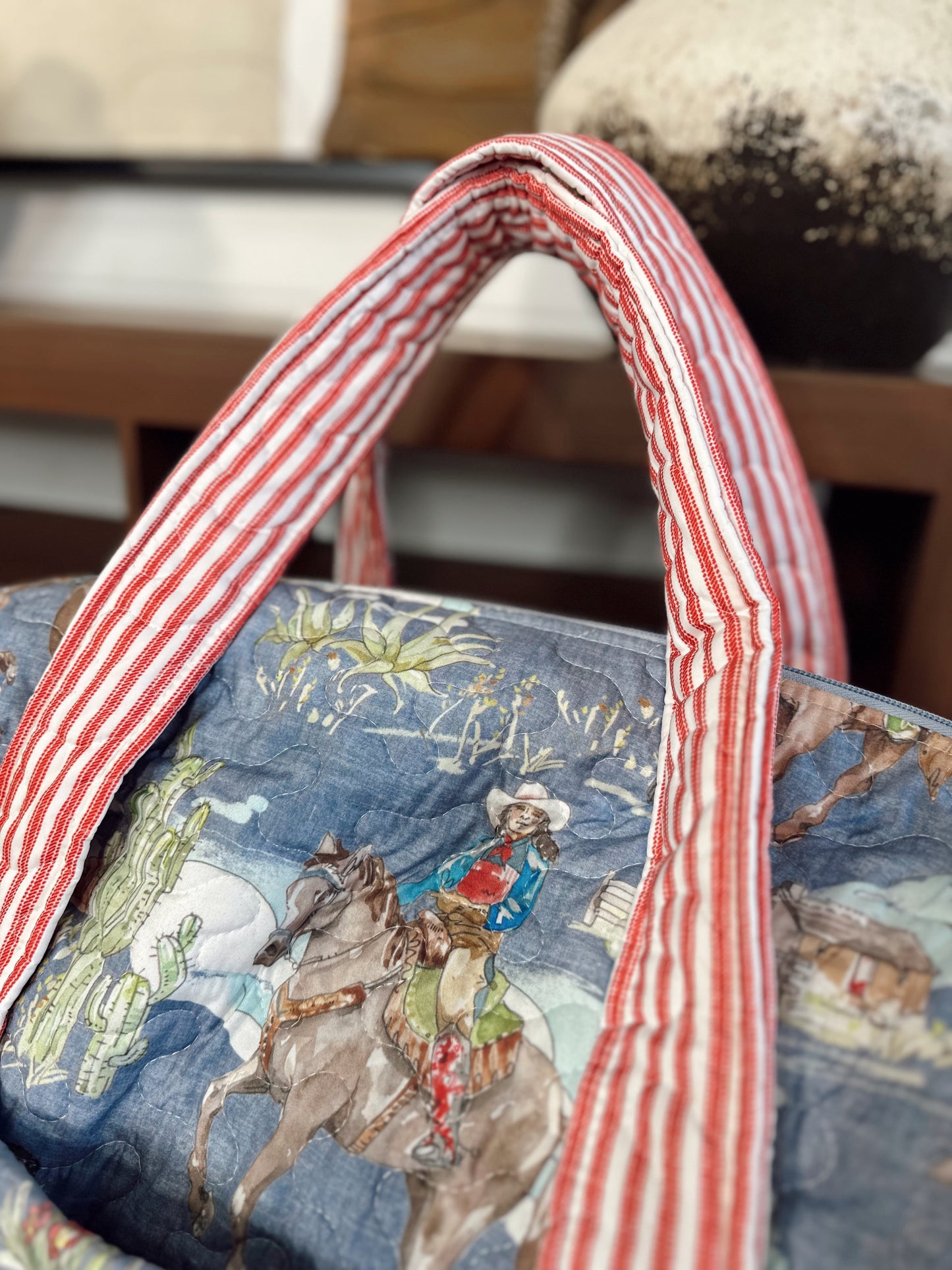 Birdie Chambray Quilted Duffle Bag