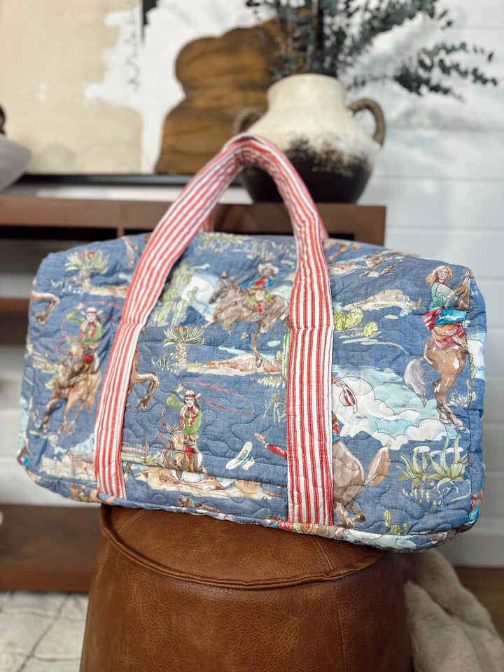 Birdie Chambray Quilted Duffle Bag