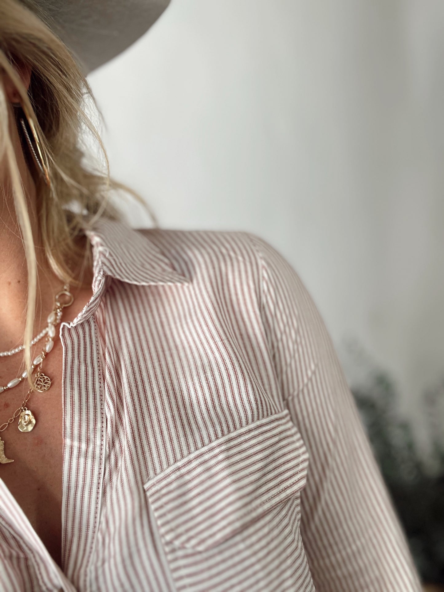 The Polly Button Down *Burgundy