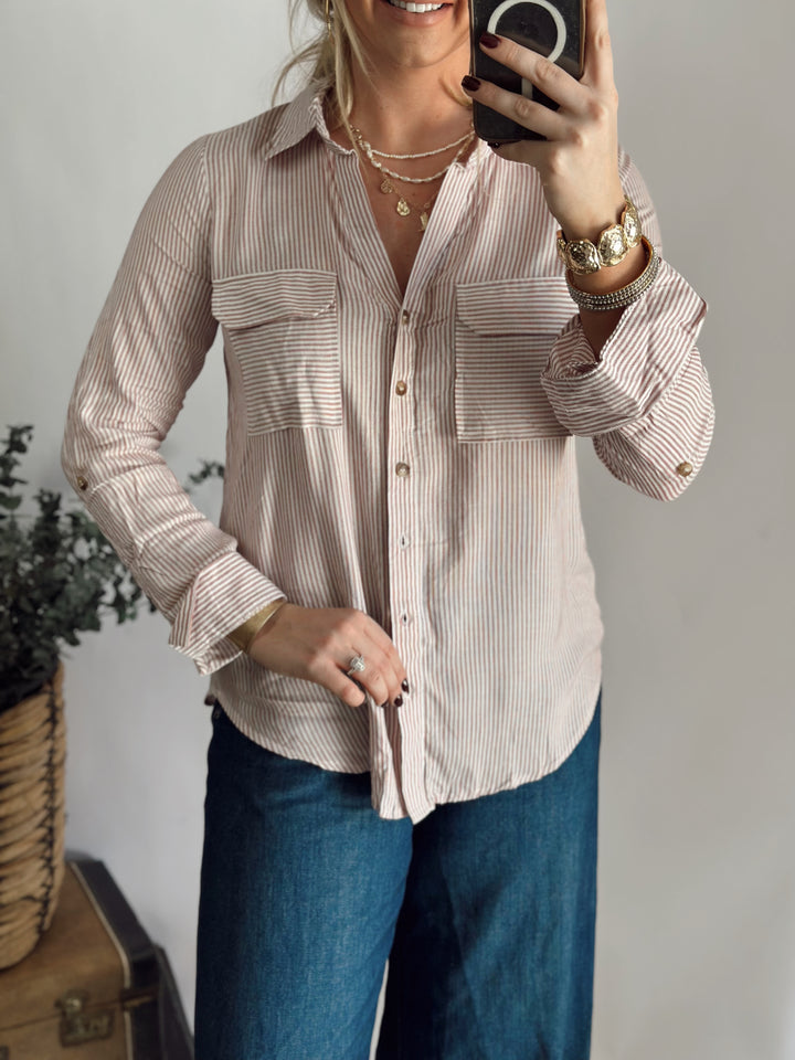 The Polly Button Down *Burgundy