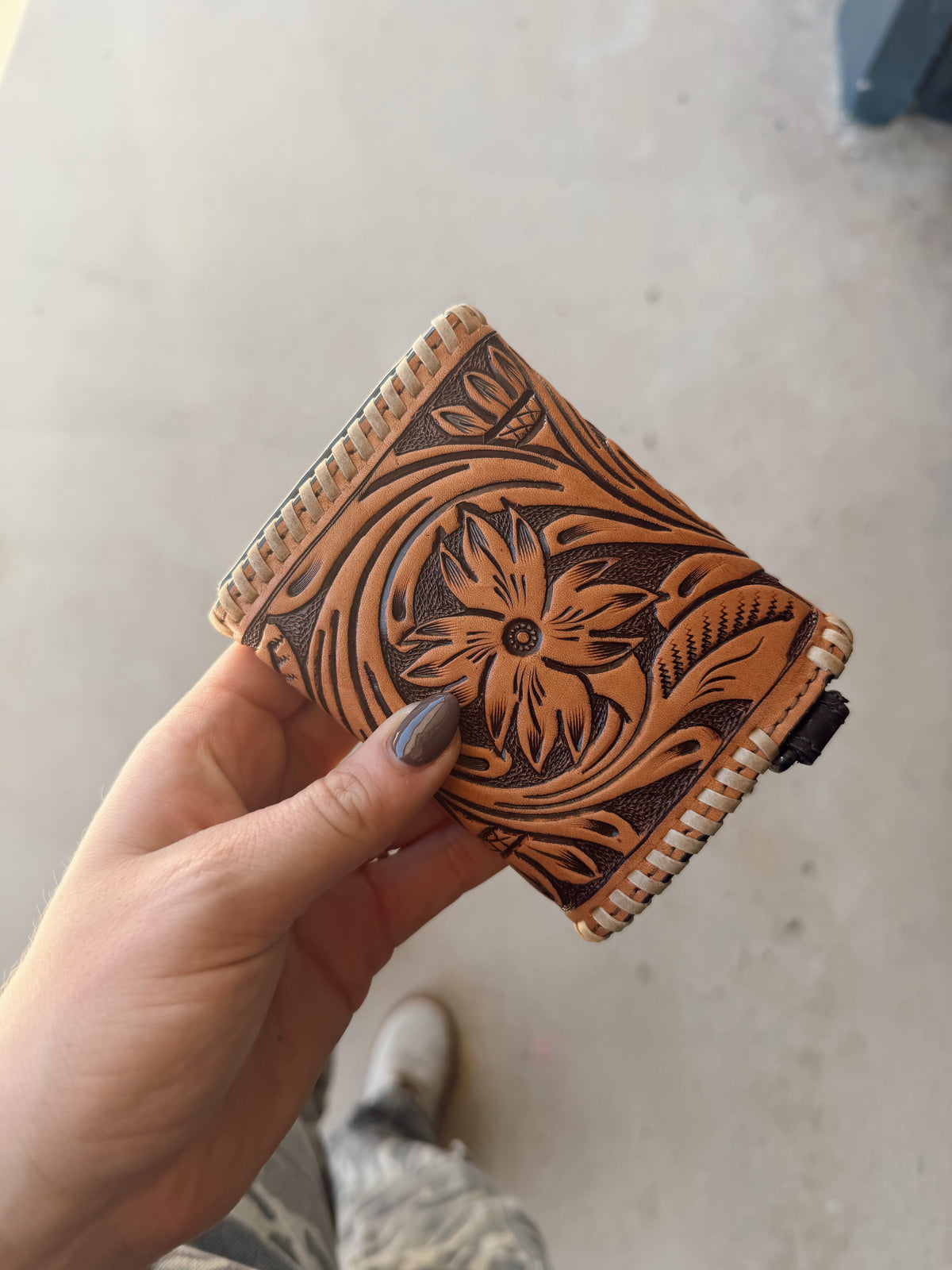 Heritage Credit Card/Coin Holder *Natural W Whipstitch