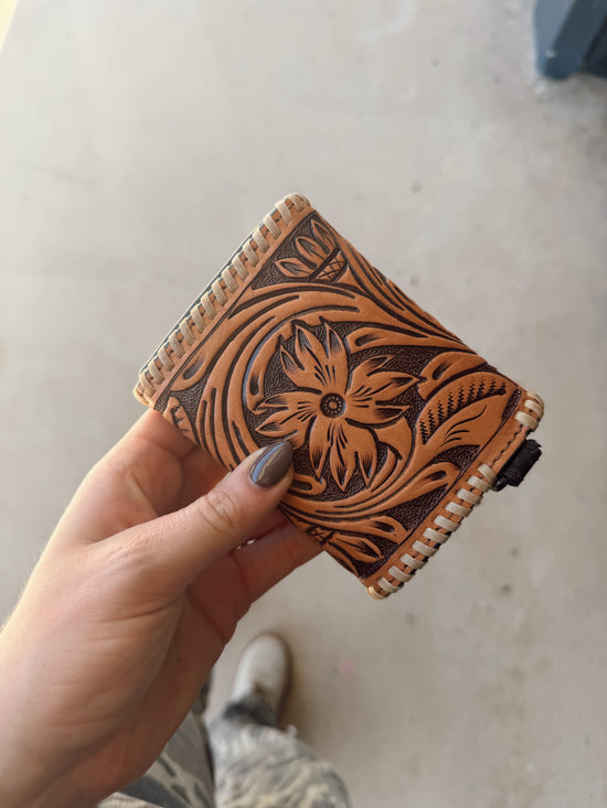 Heritage Credit Card/Coin Holder *Natural W Whipstitch