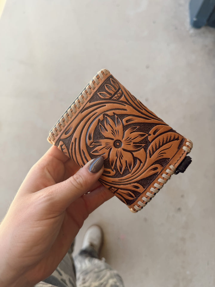 Heritage Credit Card/Coin Holder *Natural W Whipstitch