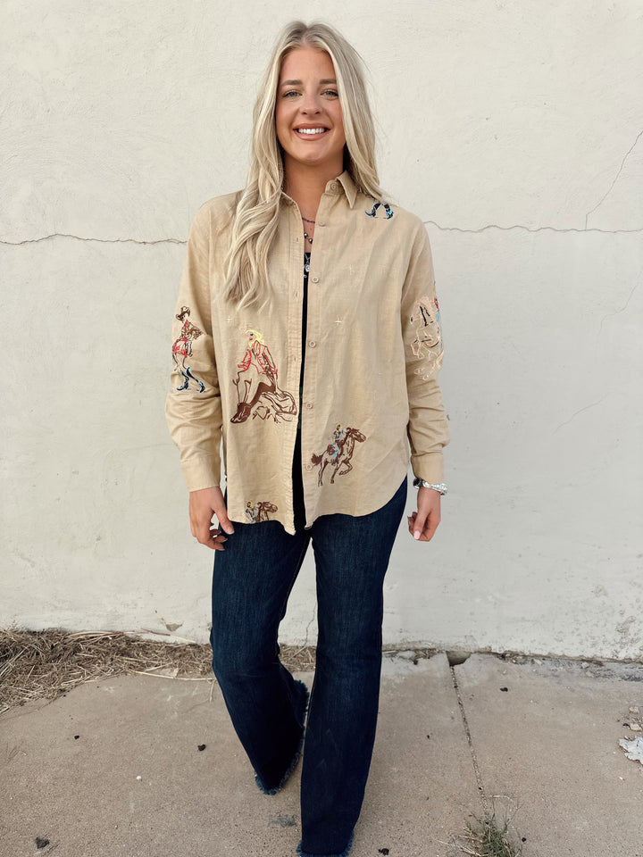 The Vintage Cowgirl Shirt *Camel