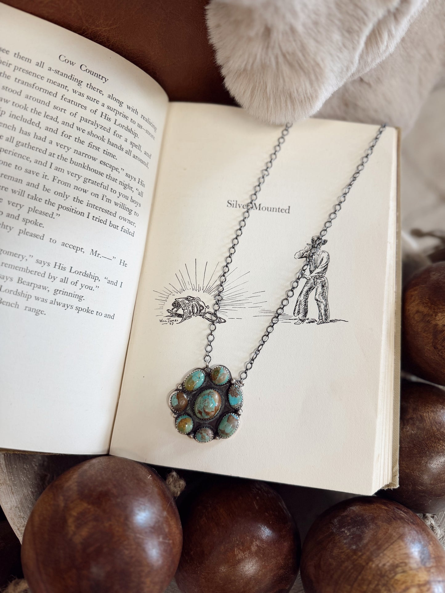 Navajo Handmade Nevada Turquoise Necklace - Joan Begay