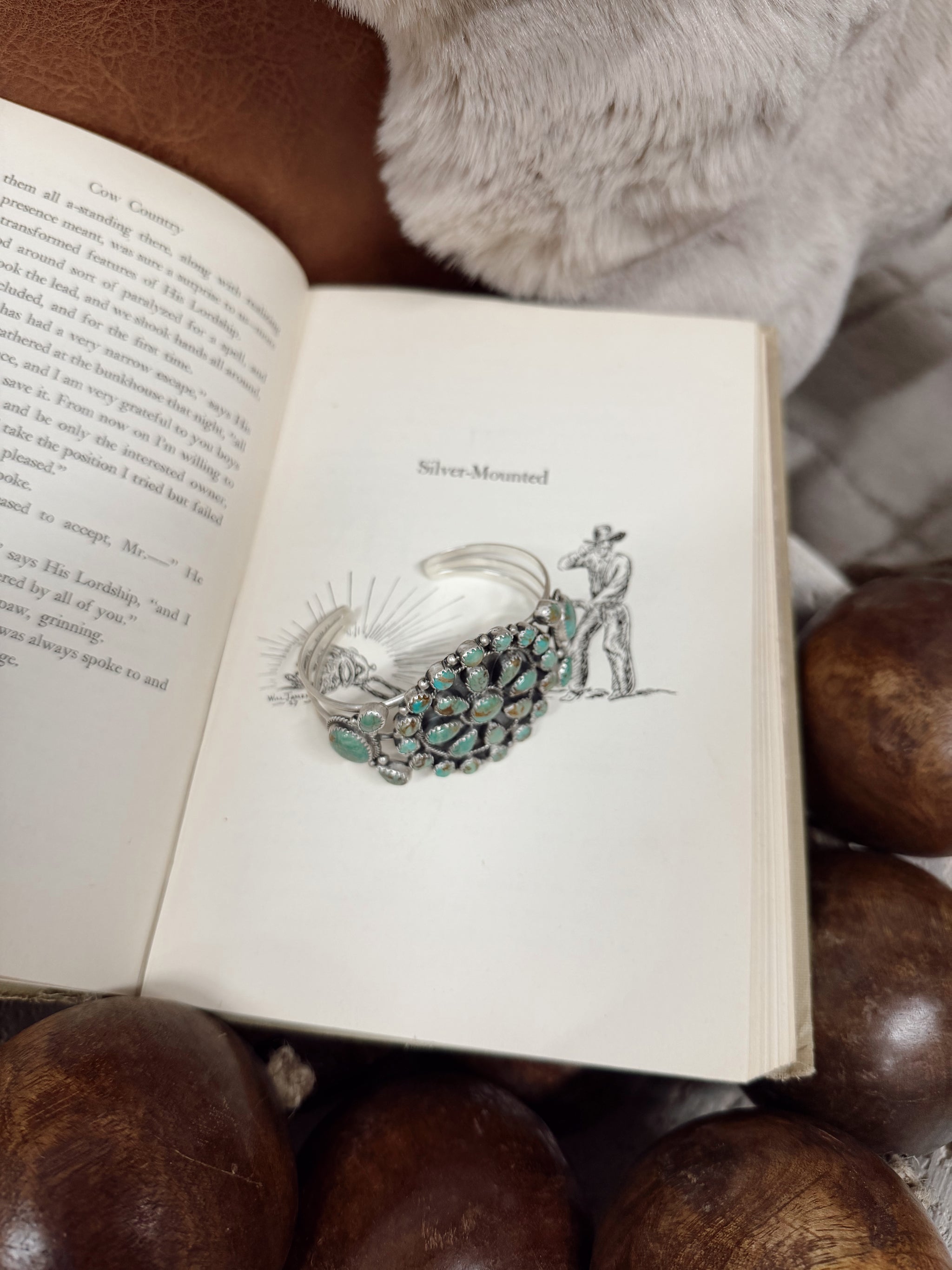 Navajo Handmade Kingman Turquoise Bracelet - Janet Jake