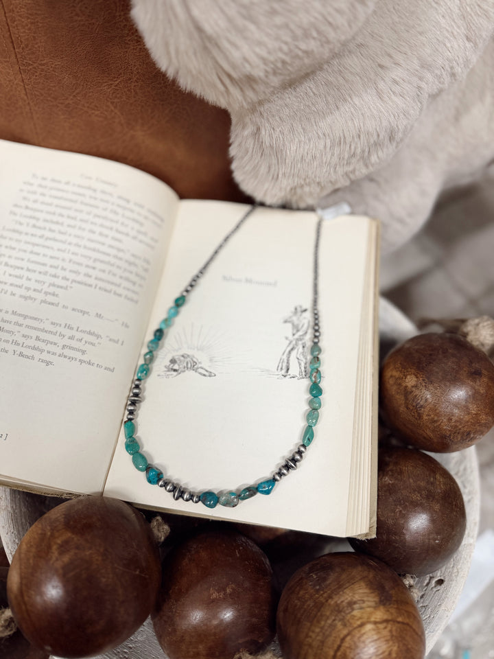 Kara Handstrung Bead Cloud Mt. Turquoise Necklace