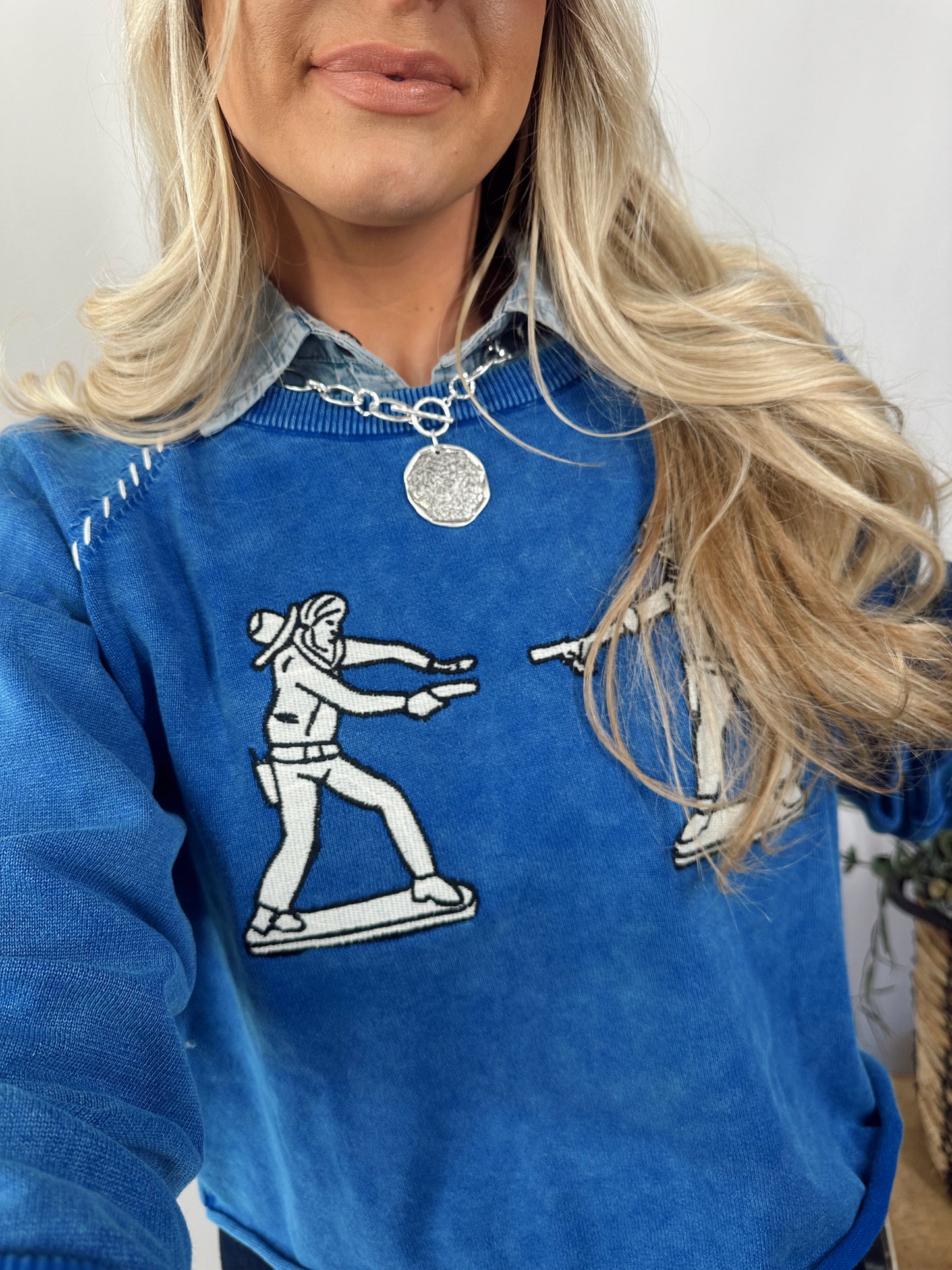 COBALT COWBOY *BLUE SWEATER