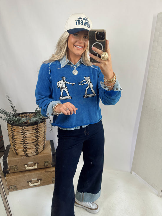 COBALT COWBOY *BLUE SWEATER