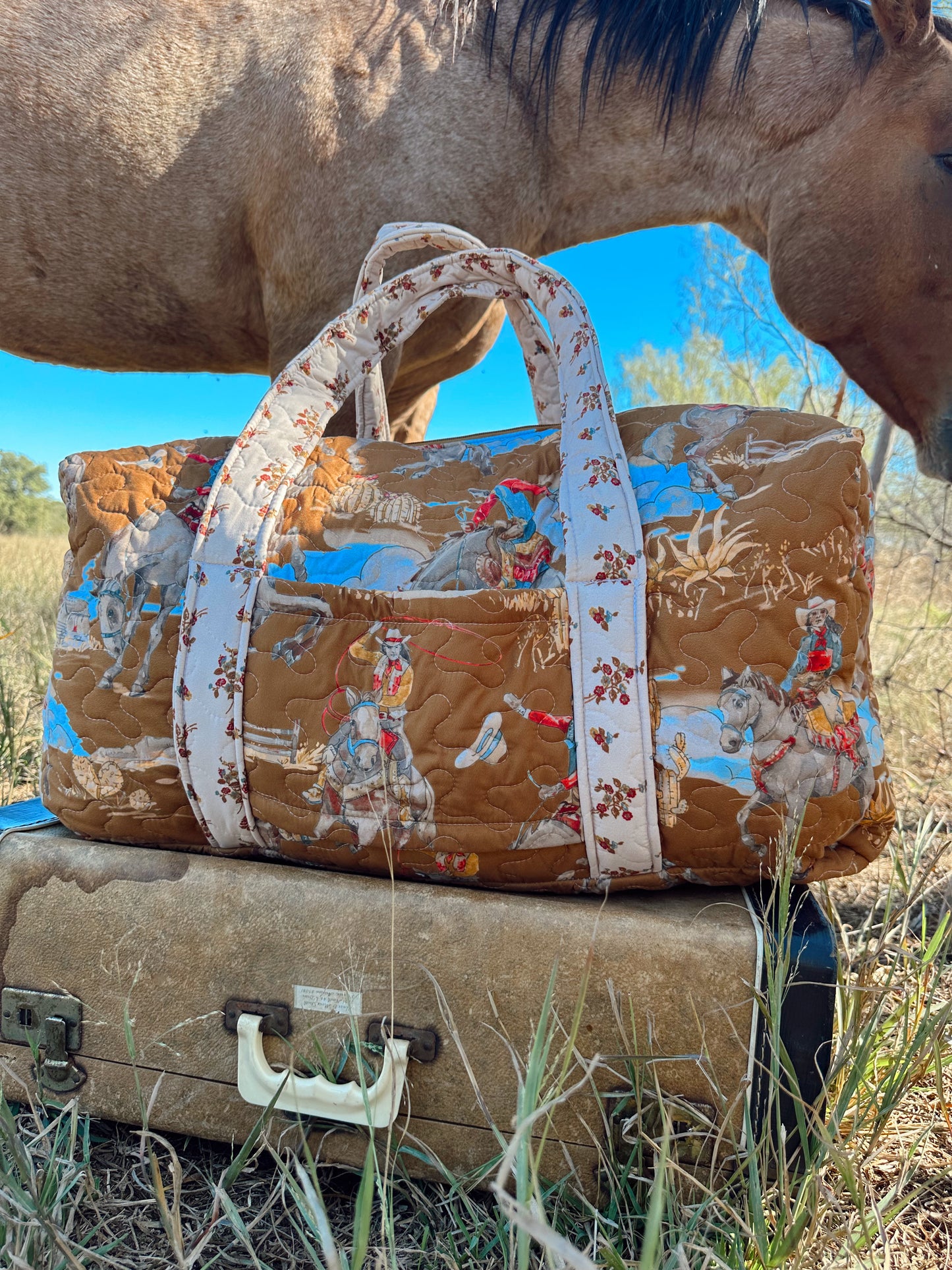 Birdie Gold Quilted Duffle Bag