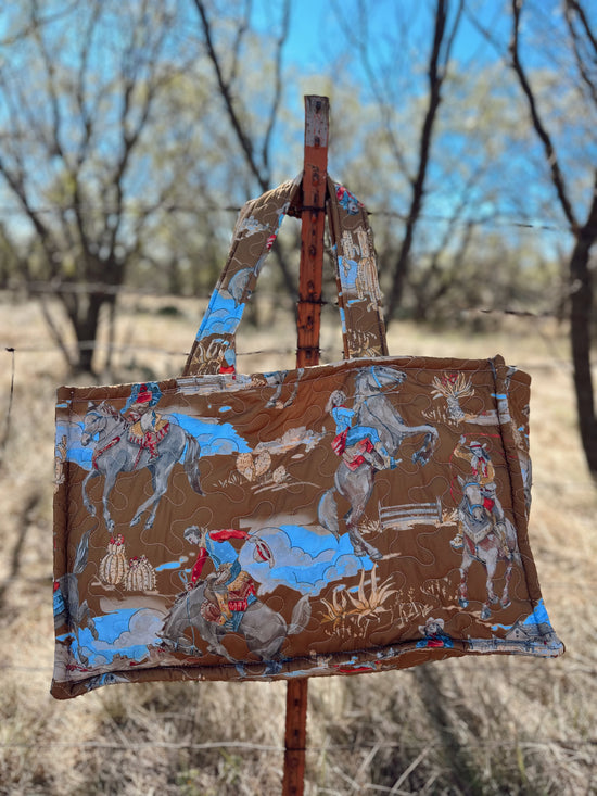 Birdie Gold Quilted Tote Bag