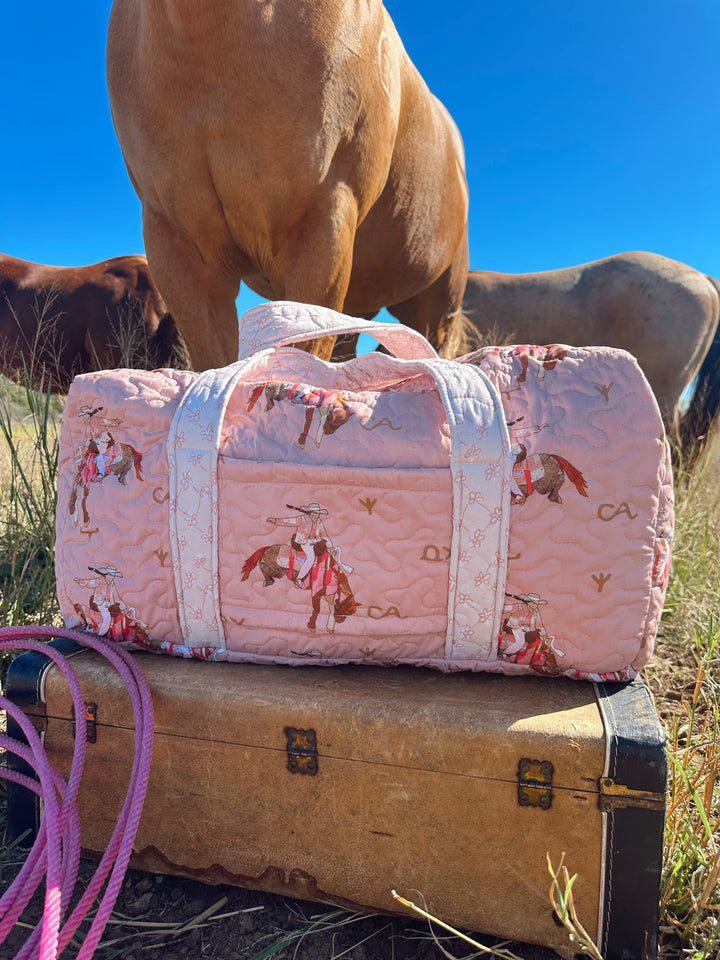 Casey Cowgirl Patchwork Rose Quilted Duffle Bag