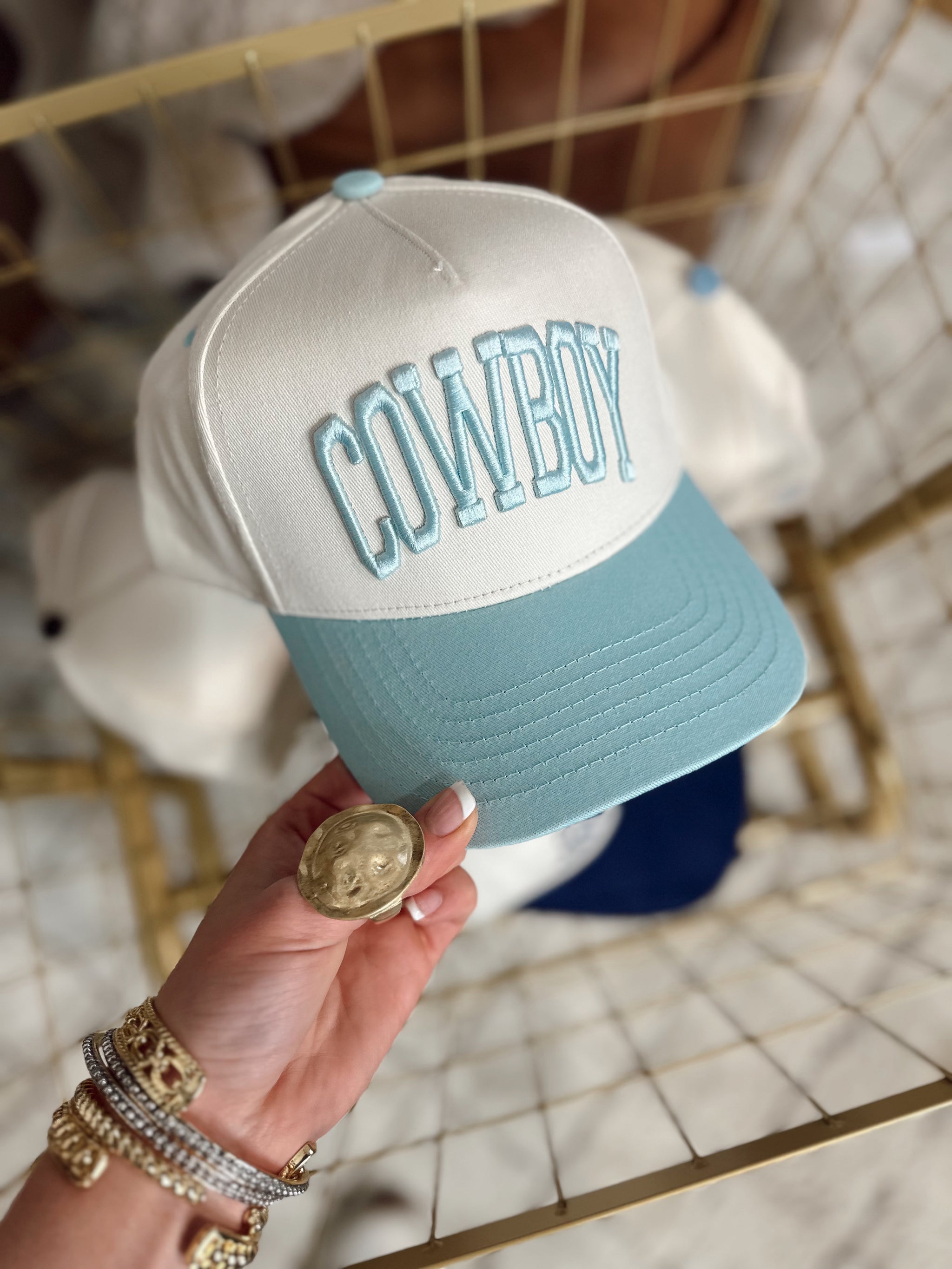 Cowboy - Baby Blue Vintage Trucker Hat