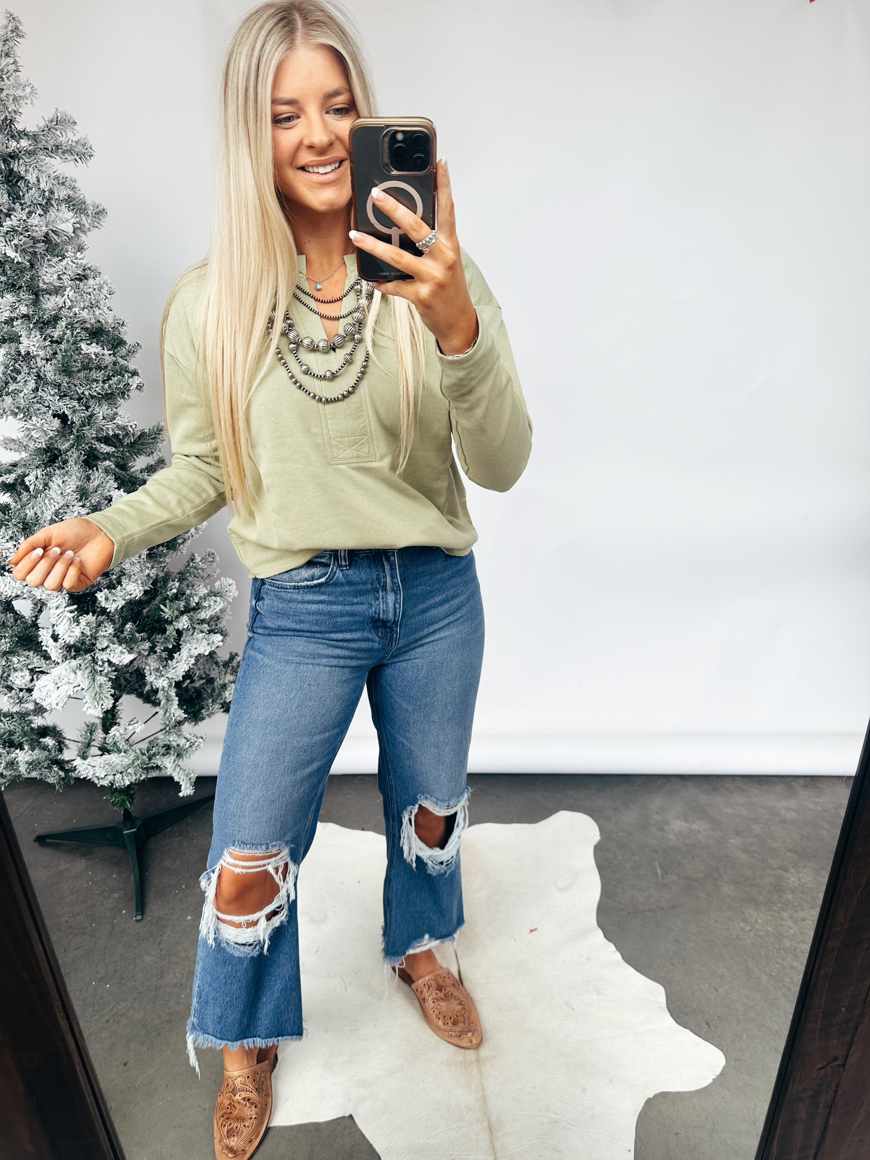 The Fran Top in Olive
