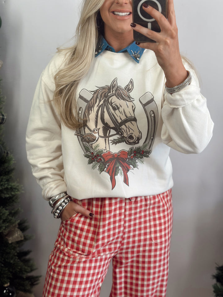 CHRISTMAS HORSESHOE SWEATSHIRT
