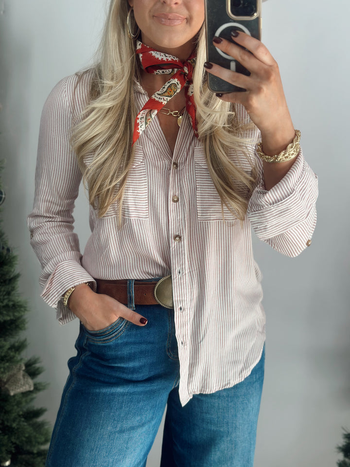 The Polly Button Down *Burgundy