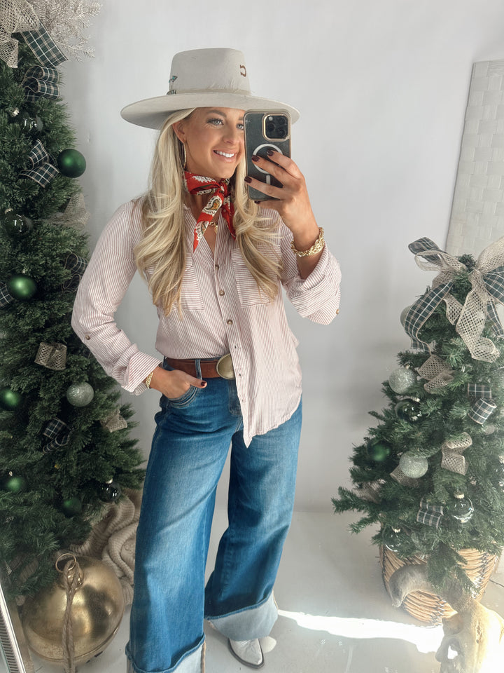 The Polly Button Down *Burgundy