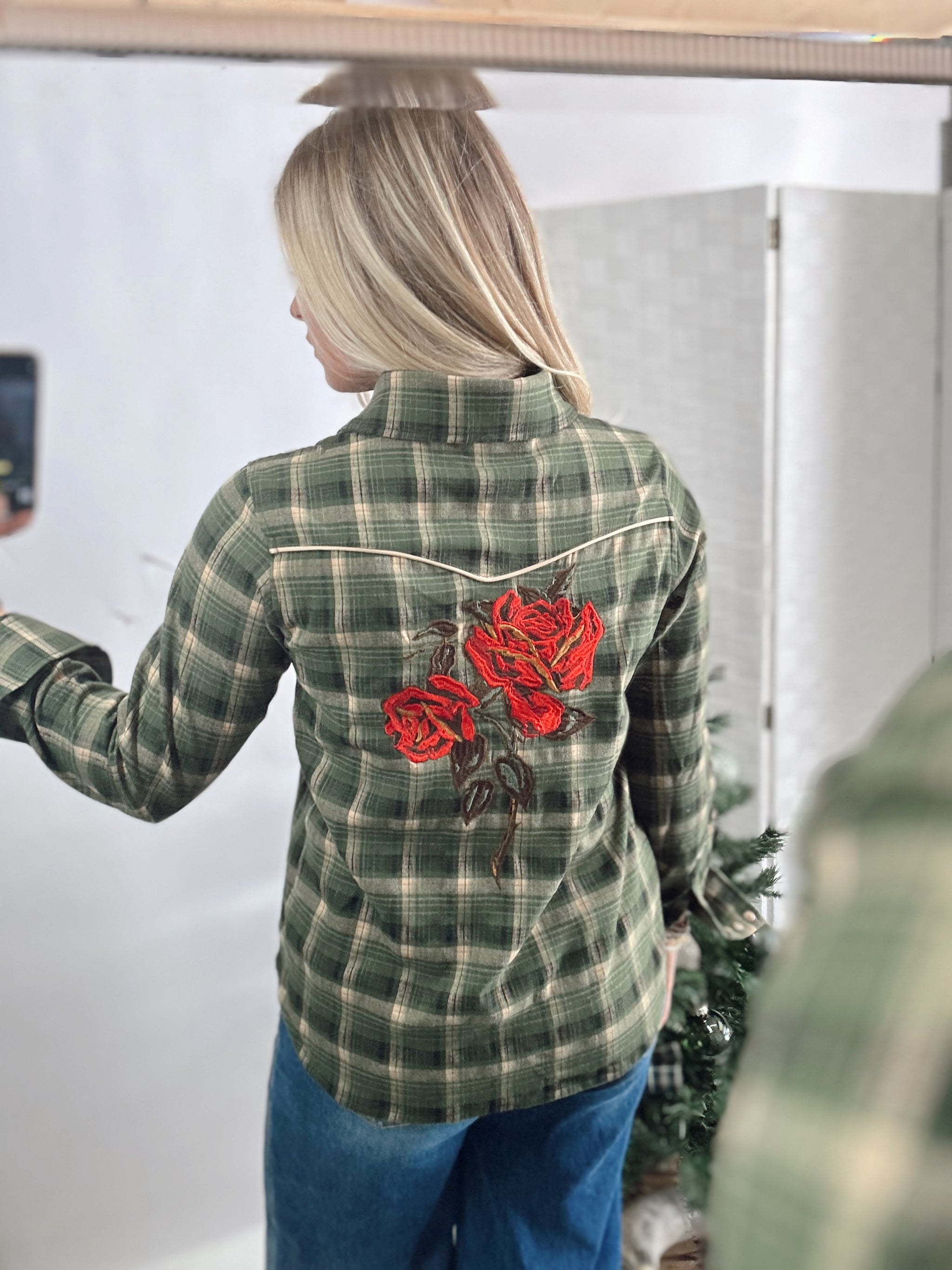 Plaid Petal Rodeo Button Up