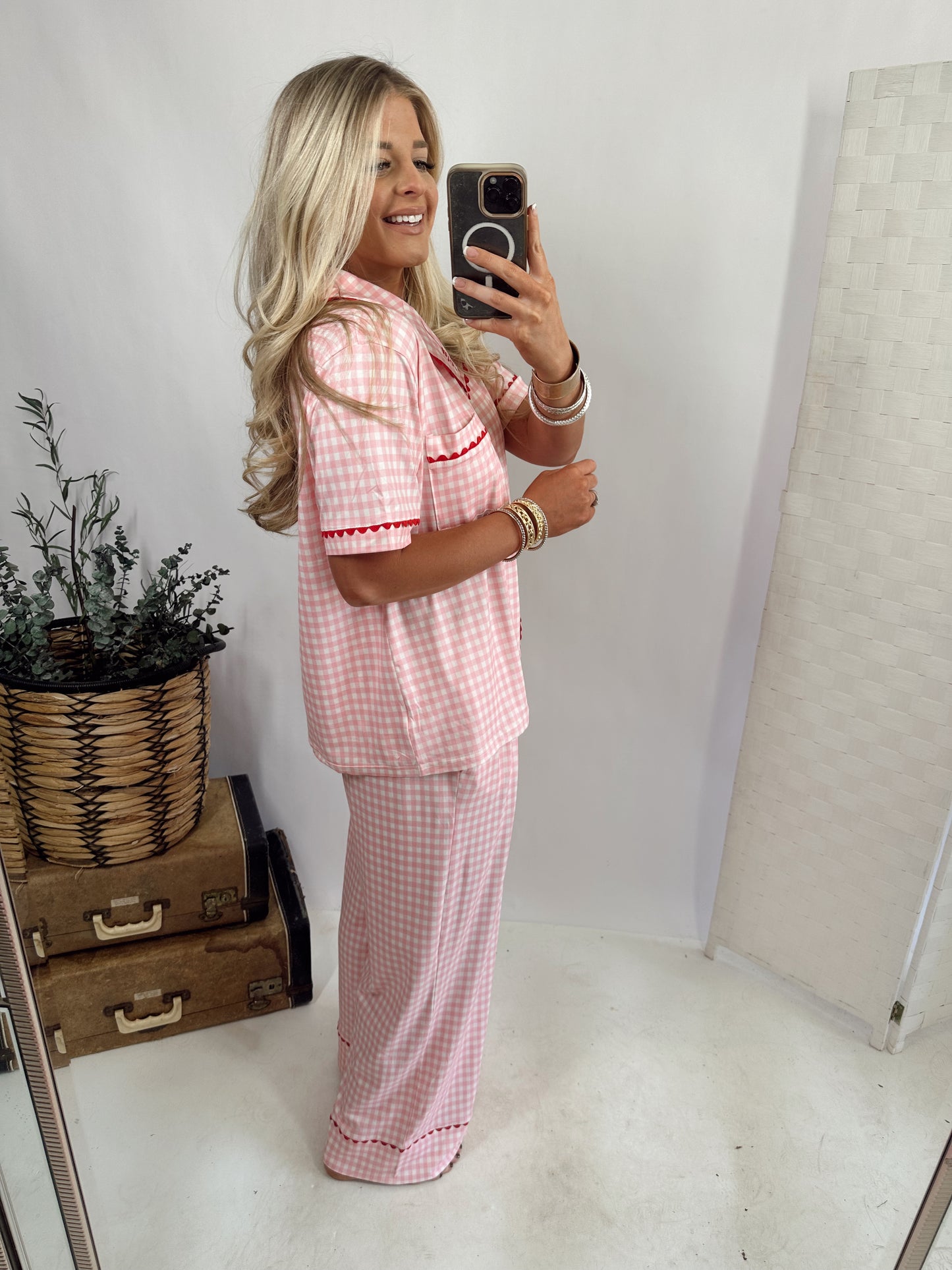 GINGHAM LOVE LUXE PJ SET