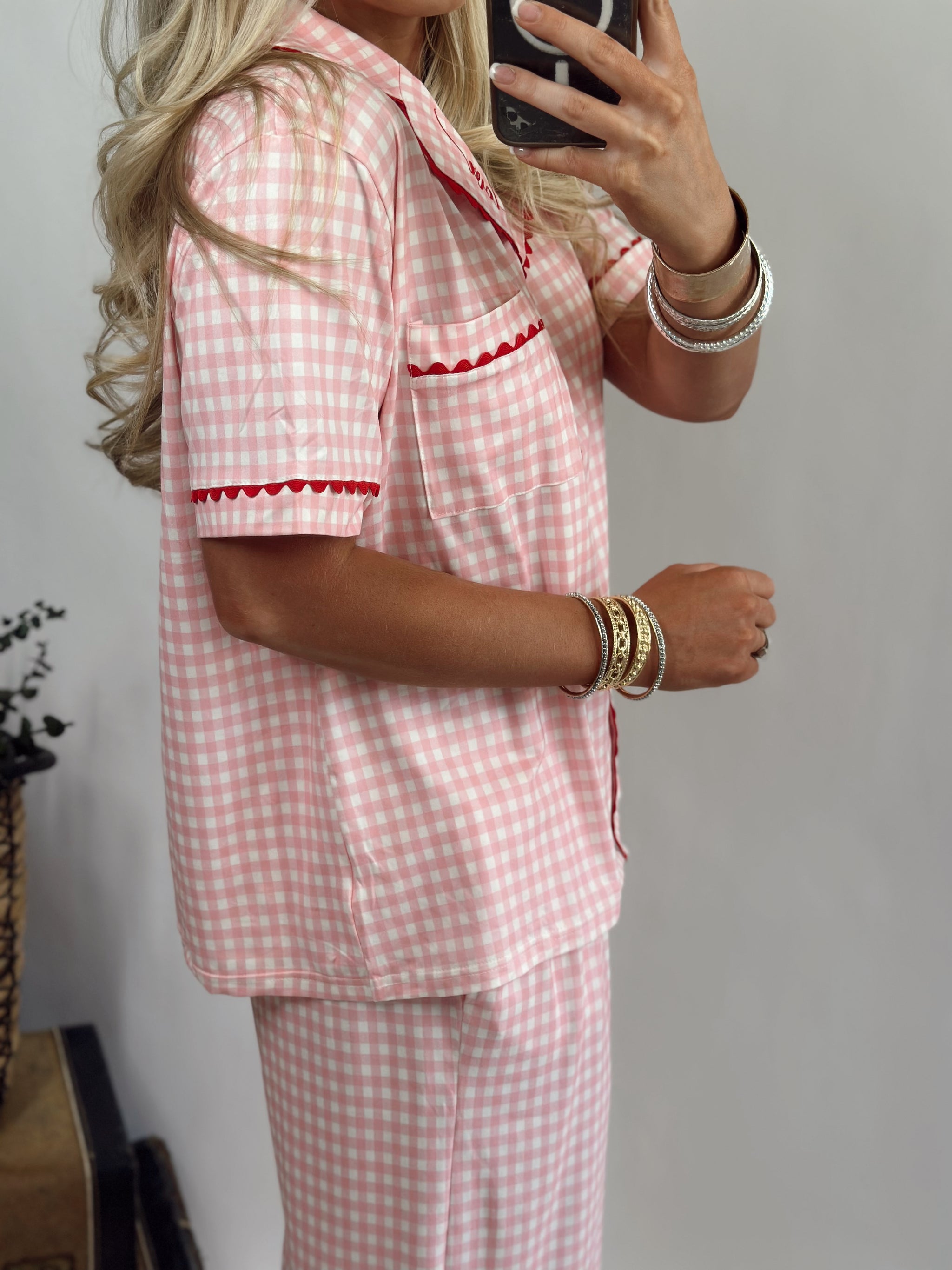 GINGHAM LOVE LUXE PJ SET