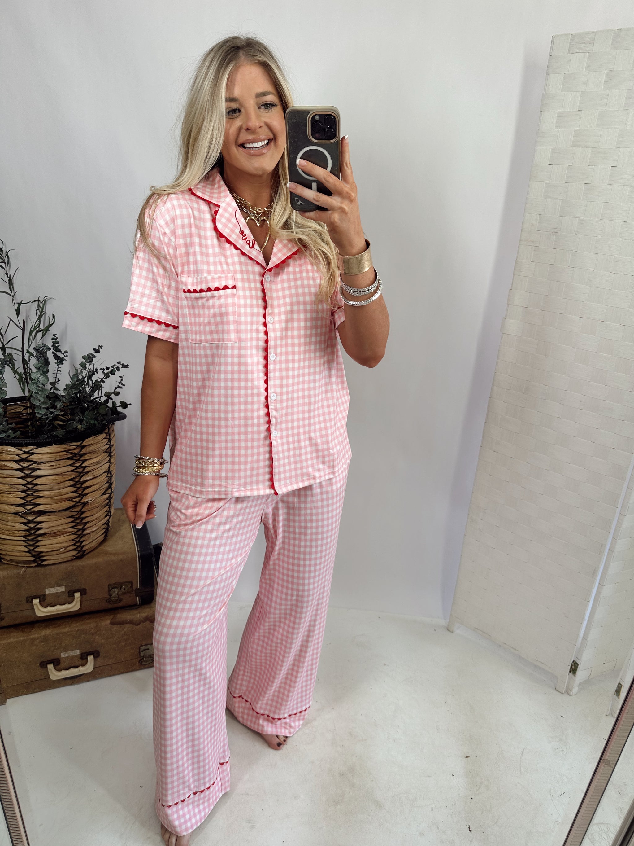 GINGHAM LOVE LUXE PJ SET