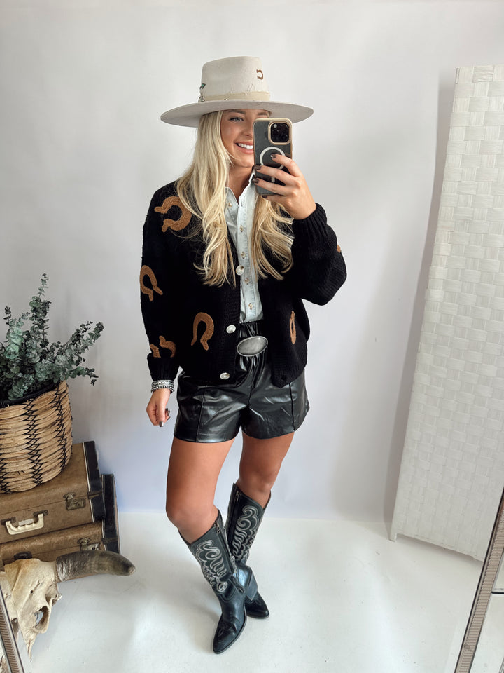Lucky Horseshoe Cardigan *Black