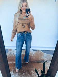 On the Range Sweater in Camel