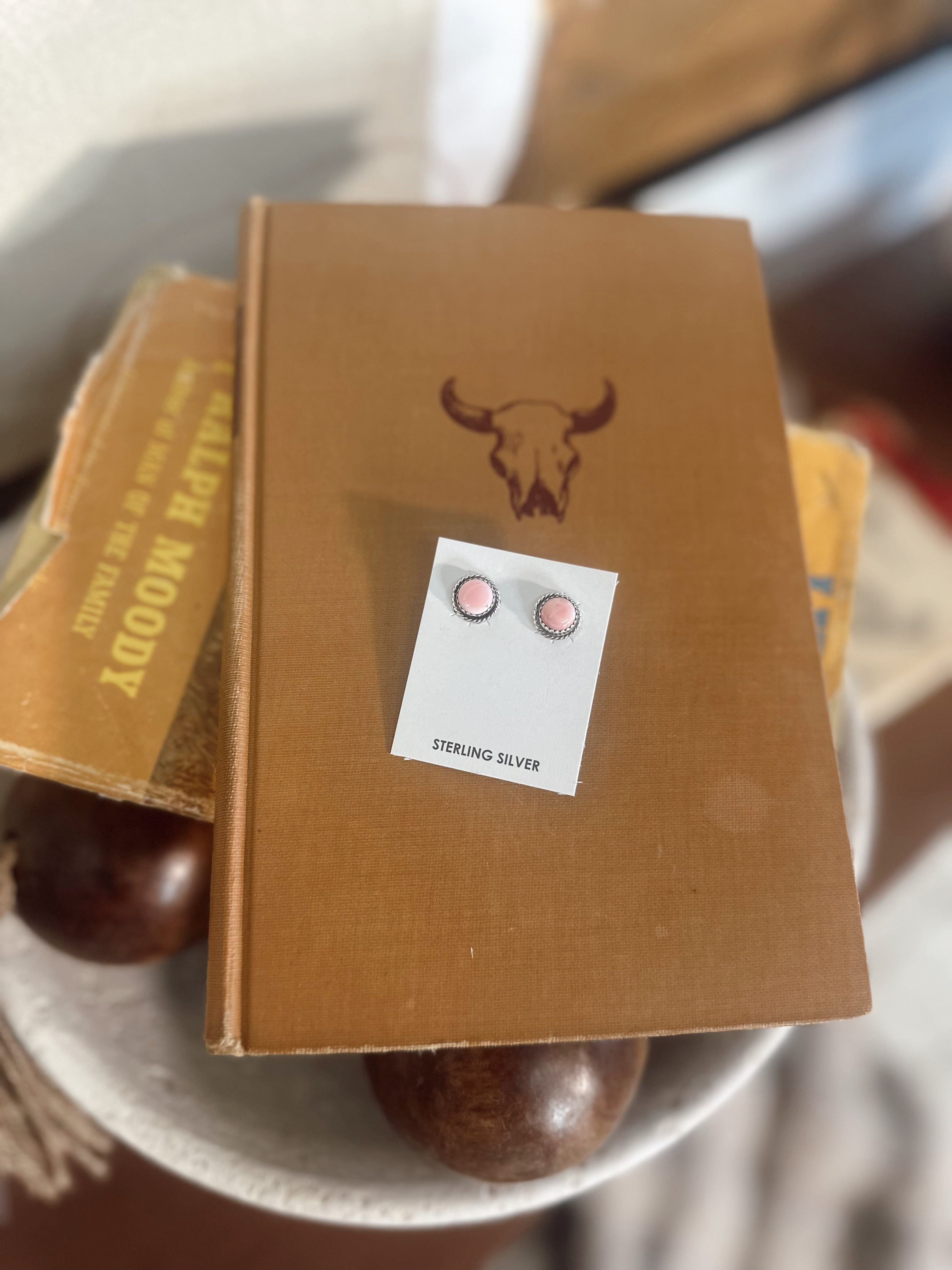 Authentic Esther White Navajo Sterling Silver Conch Earrings