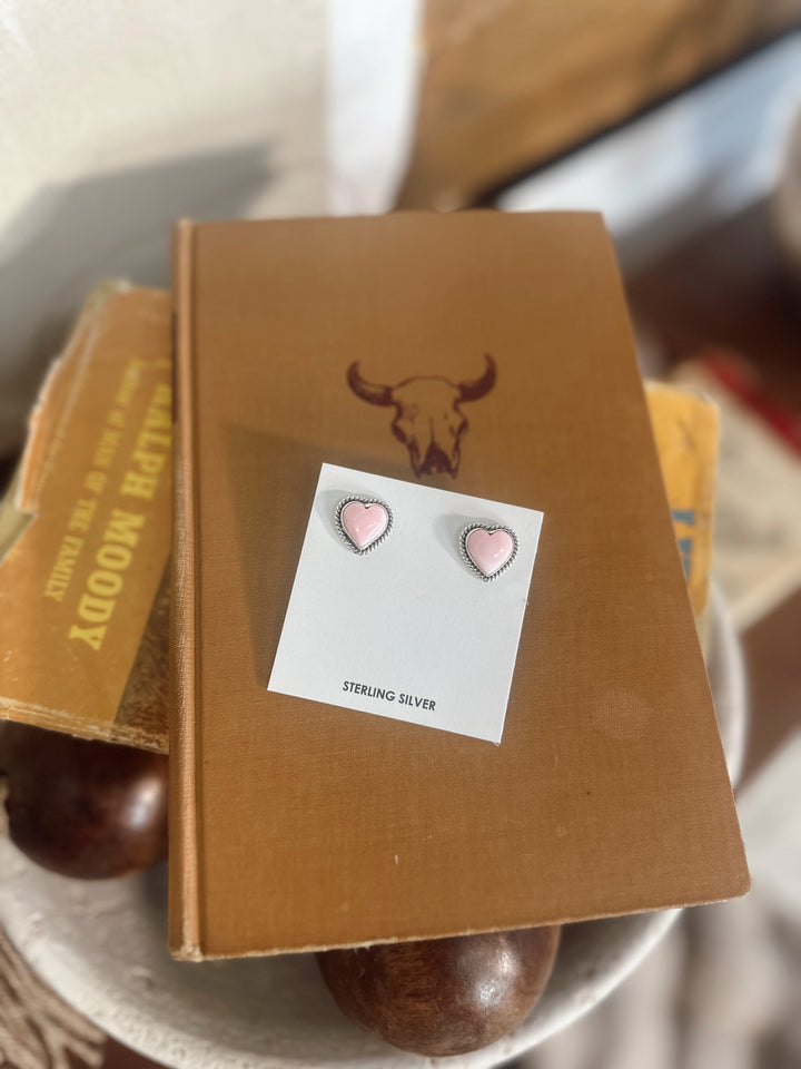Authentic Pink Heart Conch Earrings